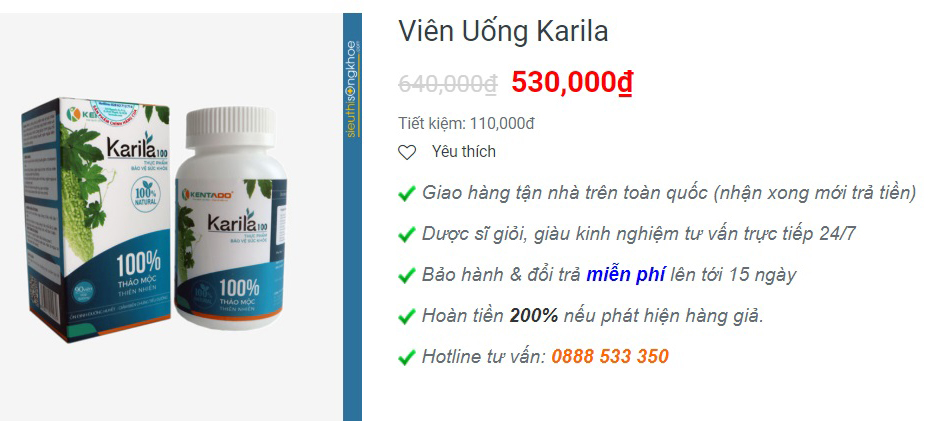  Viên uống tiểu đường Karila mua ở đâu?