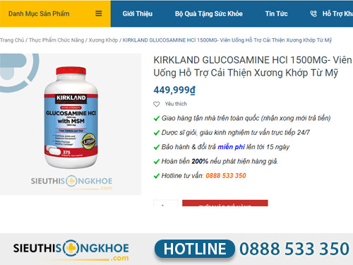 kikrland glucosamine hcl 1500 mg mua o dau
