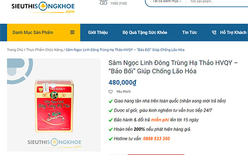 sâm ngọc linh đông trùng hạ thảo hvqy có tốt không