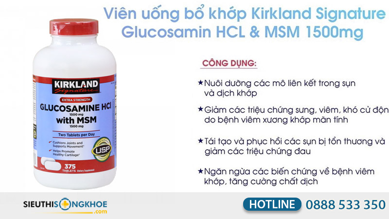 giay chung nhan kirkland glucosamine hcl 1500mg