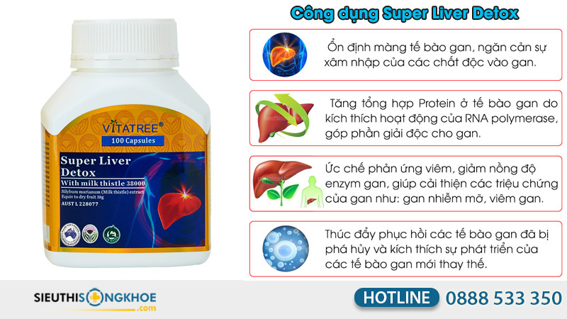 vitatree super liver detox with milk thistle 38000 co tot khong