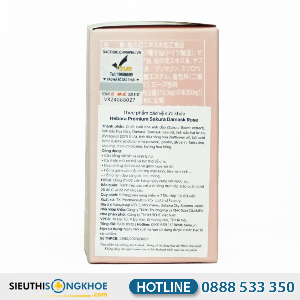 Hebora - Viên Uống Tạo Hương Thơm Nữ Tính Cho Thể Phái Đẹp