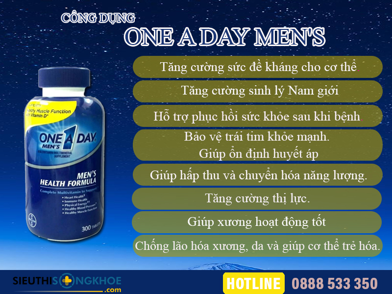cong dung vien bo sung dinh duong one a day men's