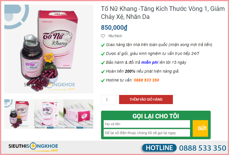 tố nữ khang có tác dụng phụ không 1