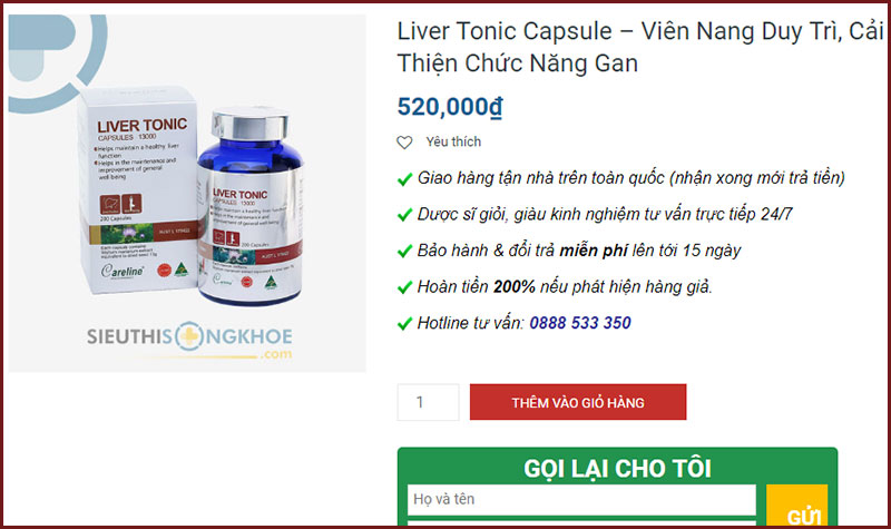 vien bo gan liver tonic sieu thi song khoe