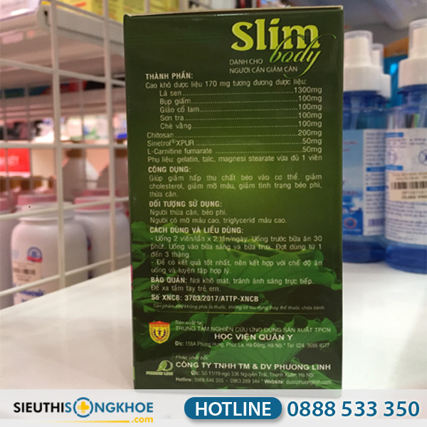Slim Body – Viên Uống Hỗ Trợ Giảm Cân, Giảm Mỡ Thừa