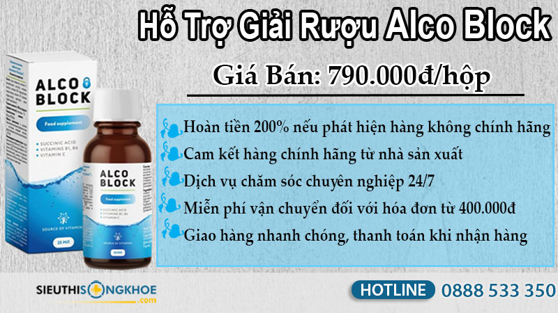 hỗ trợ giải rượu alco block có tốt không giá bao nhiêu mua ở đâu