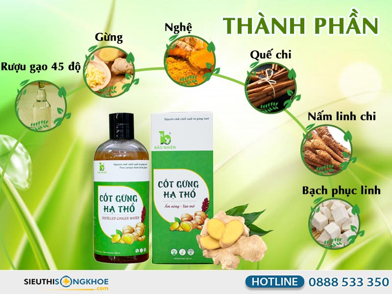 thành phần cốt gừng bảo nhiên