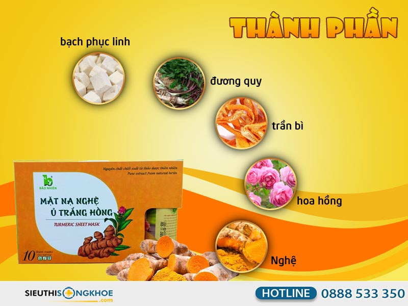 thành phần mặt nạ nghệ ủ trắng hồng