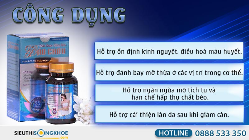 công dụng viên uống giảm béo bảo châu