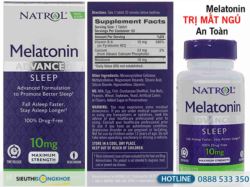 melatonin hỗ trợ trị mất ngủ