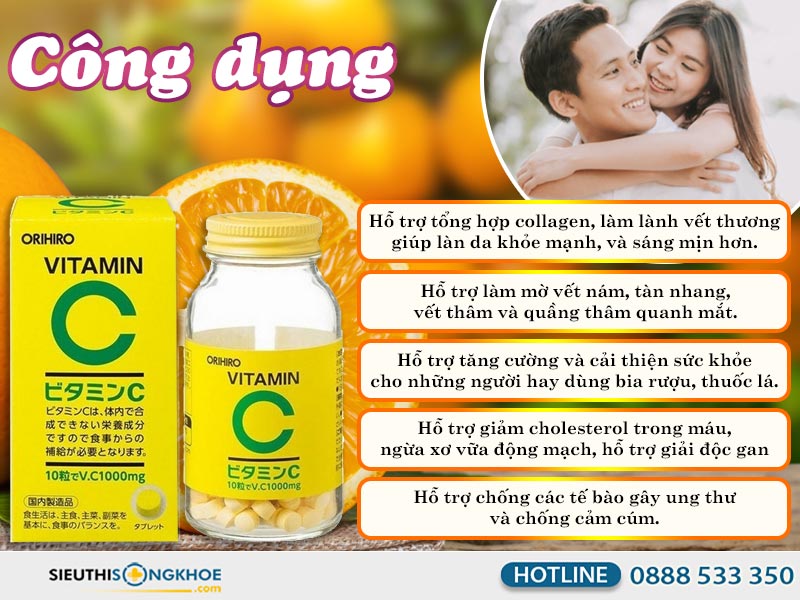 công dụng của vitamin c orihiro