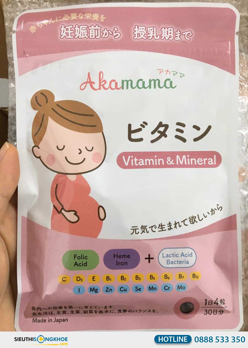 akamama vitamin & mineral cho bà bầu
