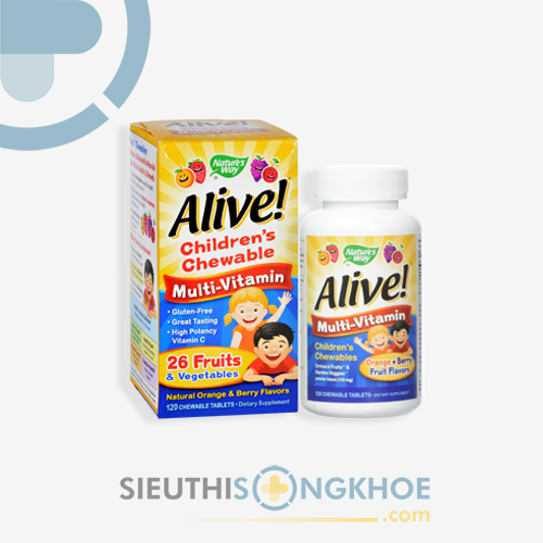 Alive Children's Chewable Multi-Vitamin Orange & Berry - Sản Phẩm Hỗ Trợ Nâng Cao Sức Khoẻ Cho Trẻ Nhỏ