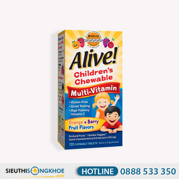 Alive Children's Chewable Multi-Vitamin Orange & Berry - Sản Phẩm Hỗ Trợ Nâng Cao Sức Khoẻ Cho Trẻ Nhỏ