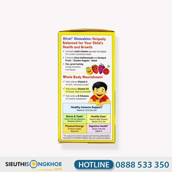Alive Children's Chewable MultiVitamin Orange & Berry [480.000đ]