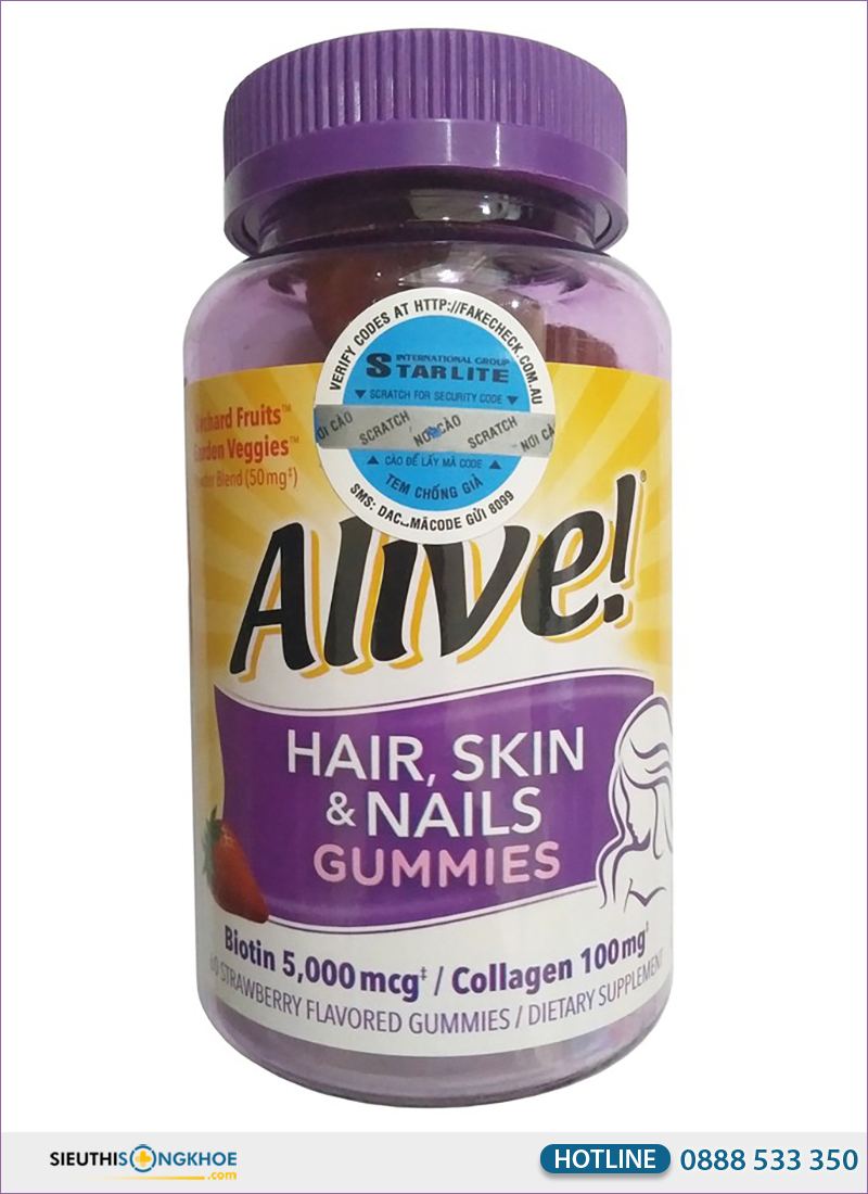 alive hair skin & nails gummies