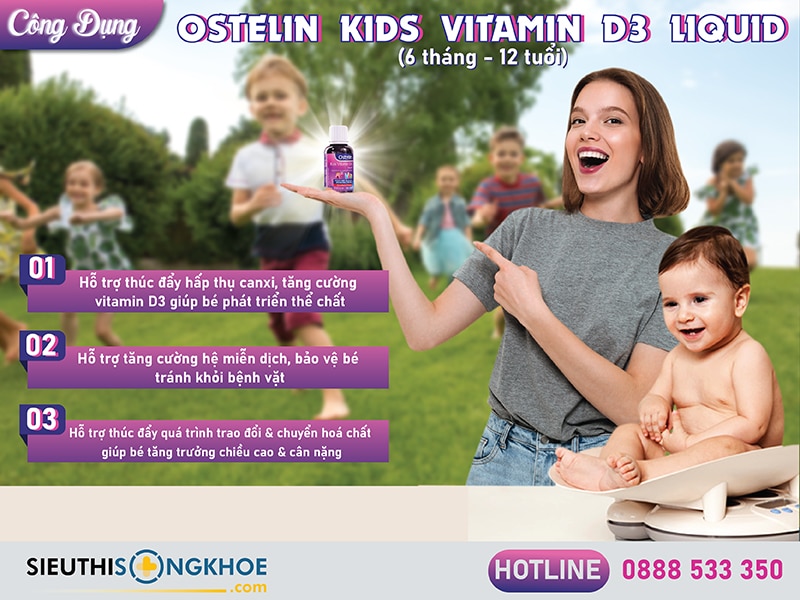công dụng của ostelin kids vitamin d3 liquid