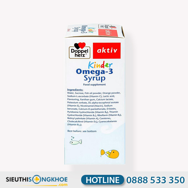 Kinder Omega-3 Syrup Hỗ Trợ Thúc Đẩy Sự Phát Triển Trí Não Trẻ Em Chai 250ml