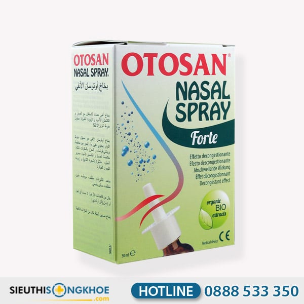 Otosan Nasal Spray Forte Hỗ Trợ Rửa Sạch & Diệt Khuẩn Mũi Lọ 30ml