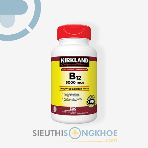 Kirkland Vitamin B12 5000mcg Hỗ Trợ Tăng Cường Sức Khoẻ Não Bộ Hộp 300 Viên