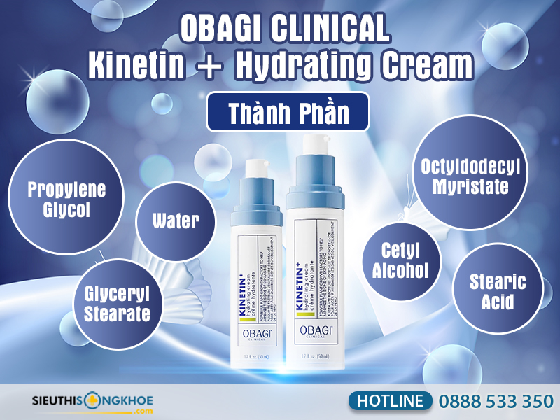 thành phần của obagi clinical kinetin+ hydrating cream