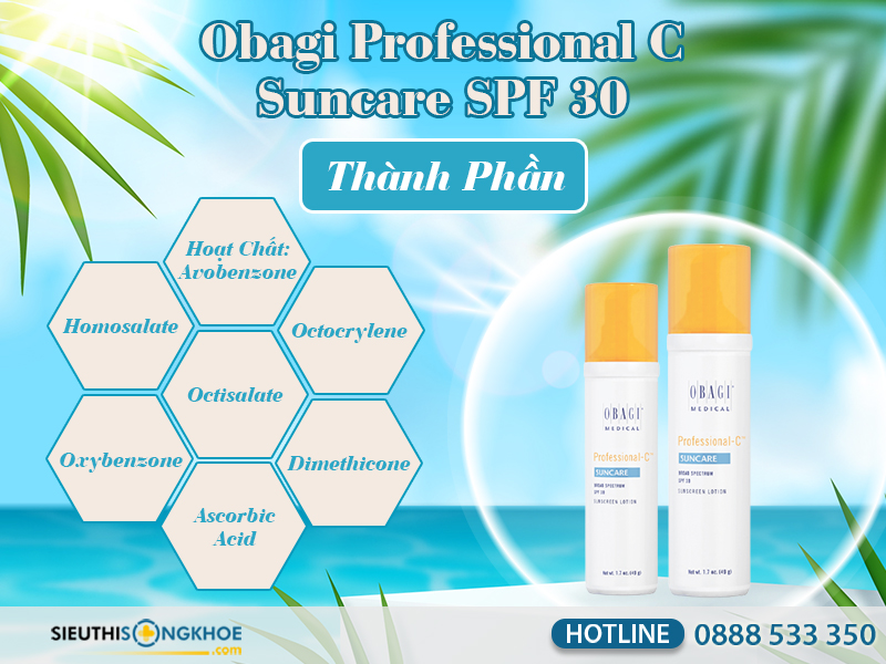 thành phần của obagi professional c suncare spf 30