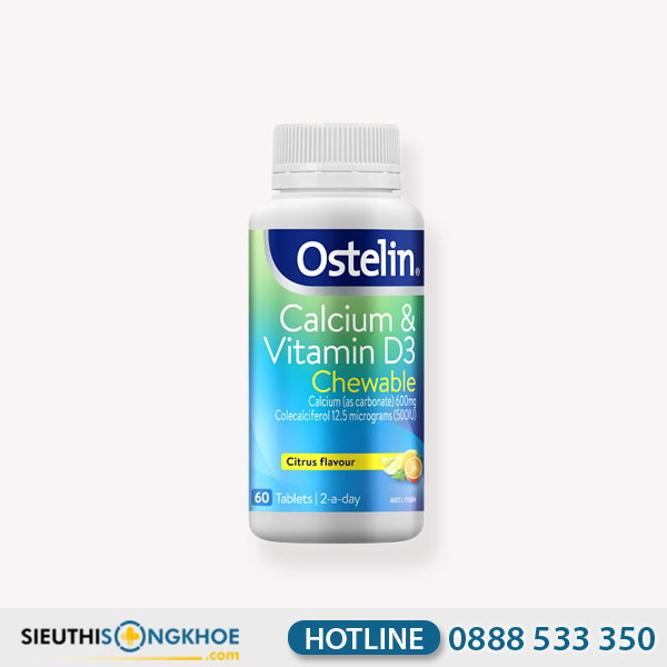 Ostelin Calcium & Vitamin D3 Chewable [255.000đ] Xương Khớp