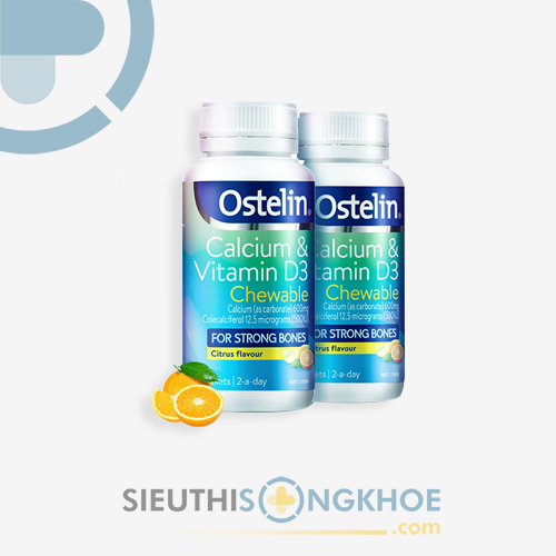 Ostelin Calcium & Vitamin D3 Chewable - Viên Uống Hỗ Trợ Bổ Sung Canxi Cho Hệ Xương Chắc Khoẻ