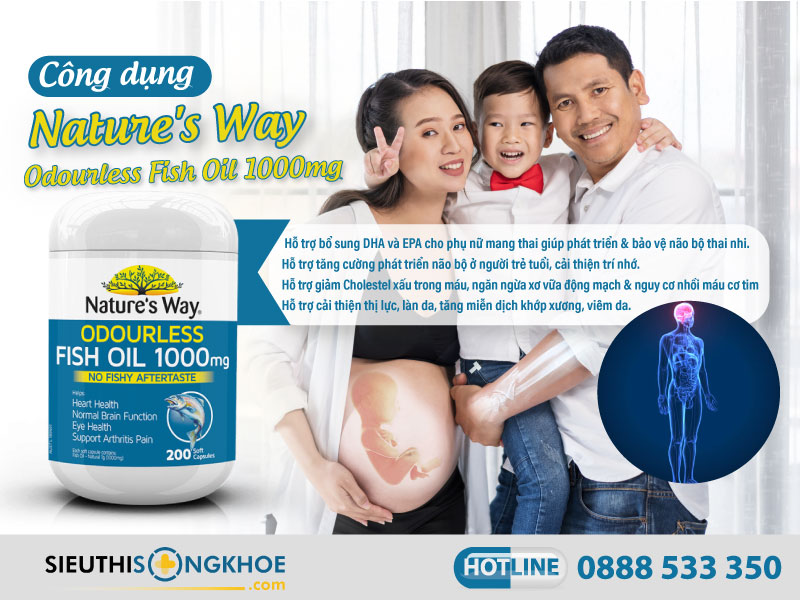 công dụng của nature's way odourless fish oil 1000mg