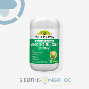 Nature’s Way High Strength Ginkgo Biloba 2000mg – Viên Uống Hỗ Trợ Phòng Chống Tai Biến & Cải Thiện Trí Não