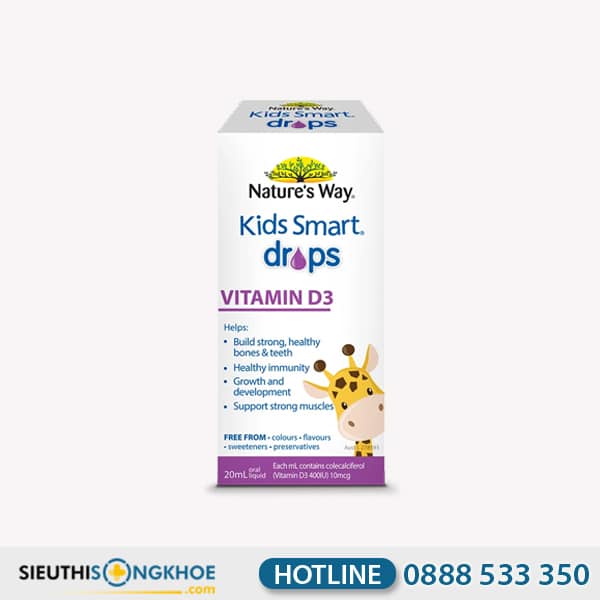 Nature's Way Kids Smart Drops Vitamin D3 - Sản Phẩm Hỗ Trợ Tăng Chiều Cao & Thể Chất Trẻ