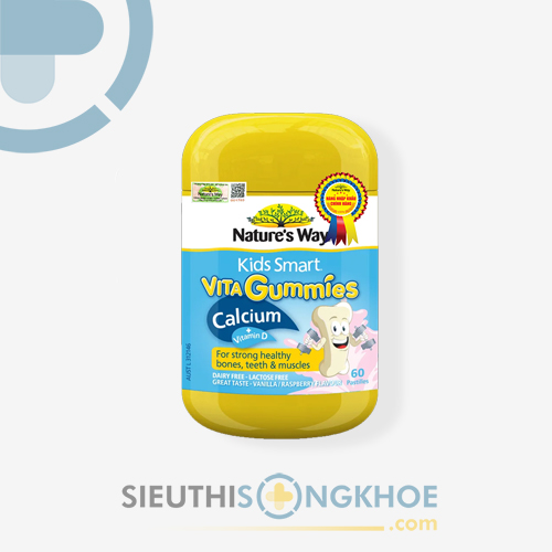 Nature's Way Kids Smart Vita Gummies Calcium + Vitamin D - Sản Phẩm Hỗ Trợ Phát Triển Thể Chất & Chiều Cao Trẻ Nhỏ