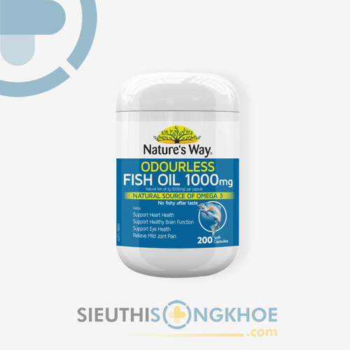Nature's Way Odourless Fish Oil 1000mg - Viên Uống Hỗ Trợ Cải Thiện Tim Mạch, Não Bộ, Xương Khớp & Thị Lực