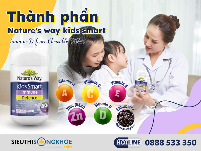 thành phần của nature's way kids smart immune defence chewable tablets