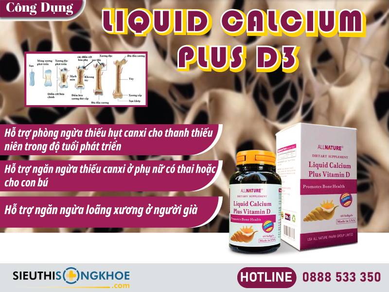 công dụng của liquid calcium plus vitamin d