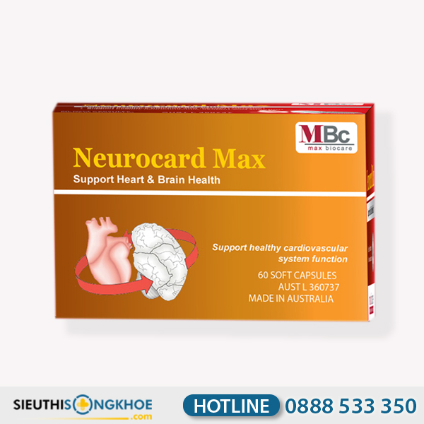 Neurocard Max - Viên Uống Hỗ Trợ Ổn Định Sức Khoẻ Tim Mạch & Hệ Thần Kinh