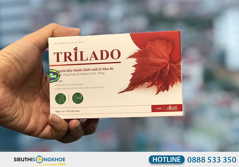 trilado Hỗ trợ làm se búi trĩ, giảm sưng, ngứa và đau rát ở các búi trĩ