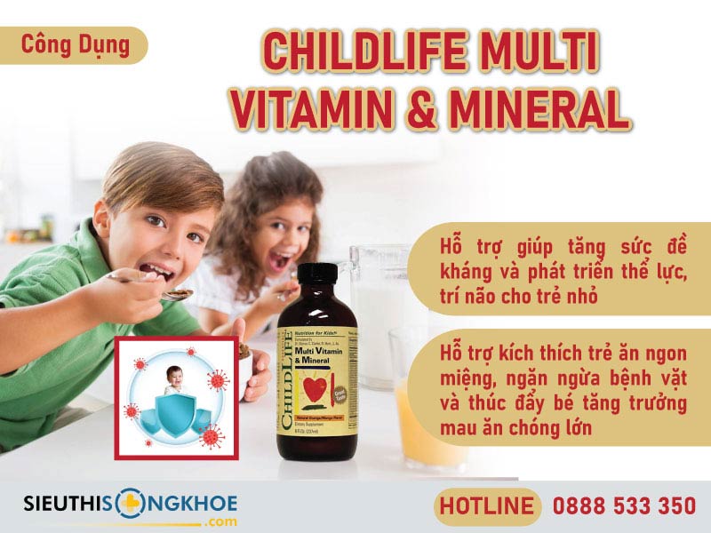 công dụng của childlife multi vitamin & mineral