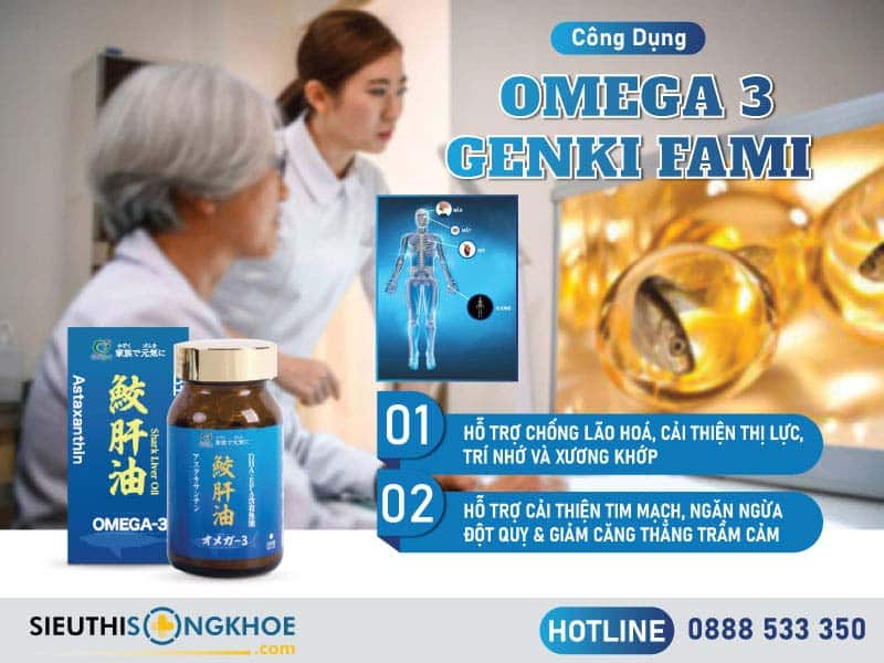 công dụng của shark liver oil omega 3 genki fami