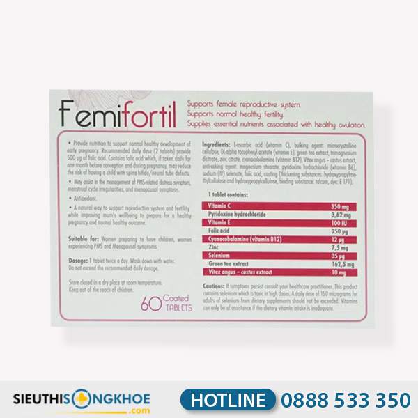 Femifortil - Viên Uống Hỗ Trợ Cân Bằng Nội Tiết Tố & Thúc Đẩy Quá Trình Thụ Thai