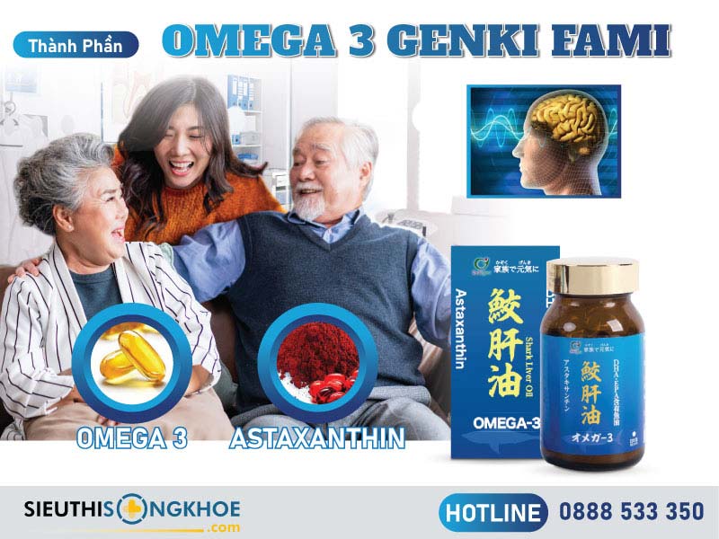 thành phần của shark liver oil omega 3 genki fami