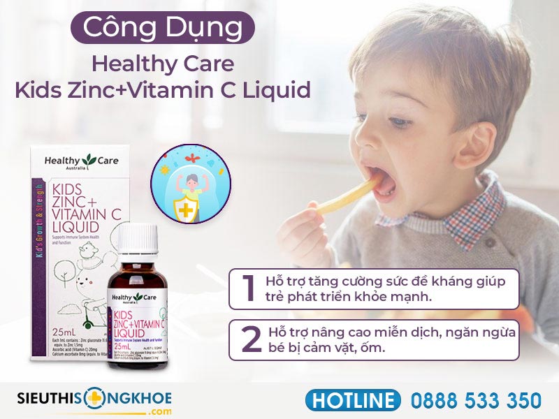 công dụng của healthy care kids zinc vitamin c liquid