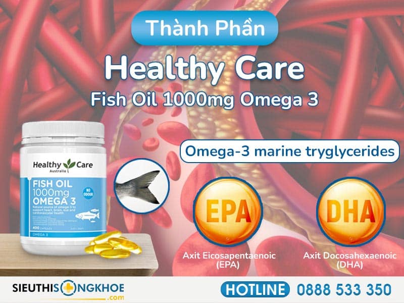thành phần của healthy care fish oil 1000mg omega 3