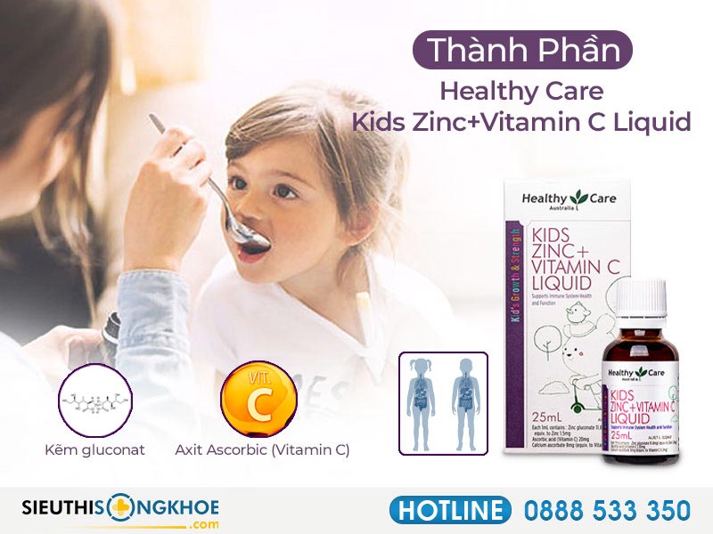 thành phần của healthy care kids zinc vitamin c liquid