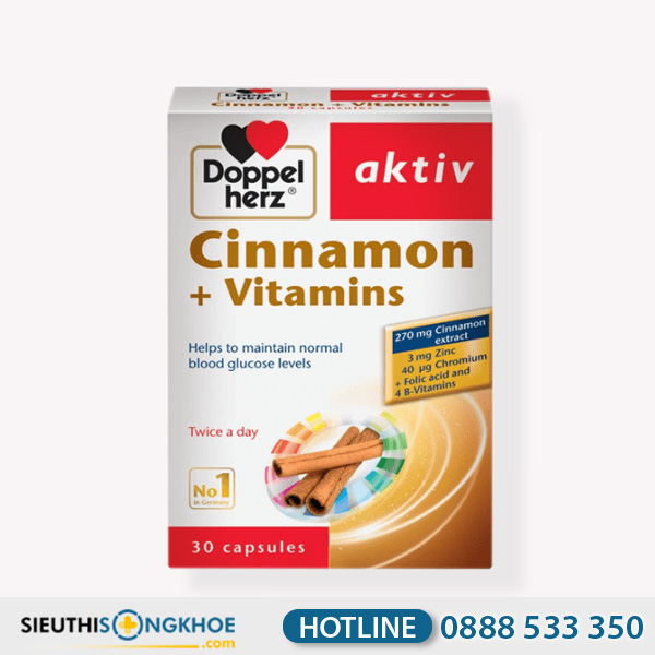 Cinnamon + Vitamins Hỗ Trợ Ổn Định Đường Huyết