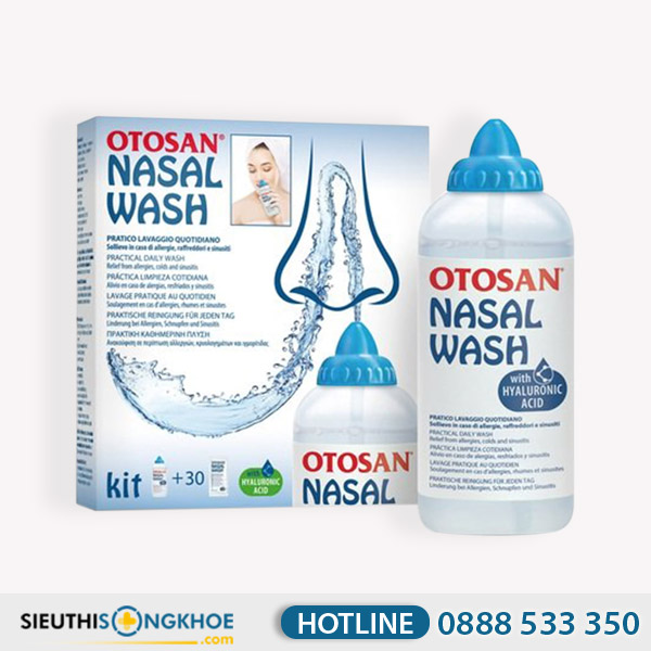Bộ Rửa Mũi Otosan Nasal Wash Kit Hỗ Trợ Làm Sạch & Phục Hồi Sức Khoẻ Đường Thở Hộp 30 Gói & 1 Kit
