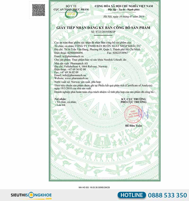 giấy chứng nhận của nordisk urkraft