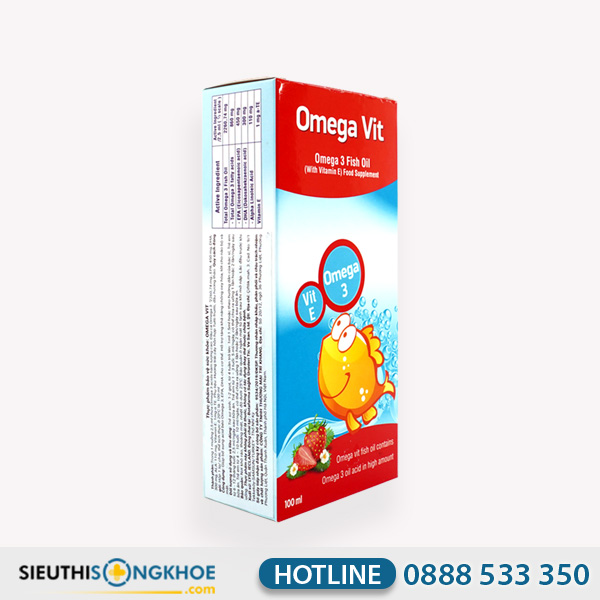 Omega Vit Hỗ Trợ Cải Thiện Trí Não Thị Lực Cho Trẻ Em Chai 100ml