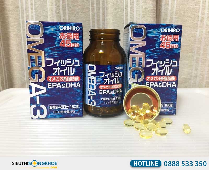 Thực phẩm chức năng chứa dầu cá omega 3 bổ não, mắt của Orihiro